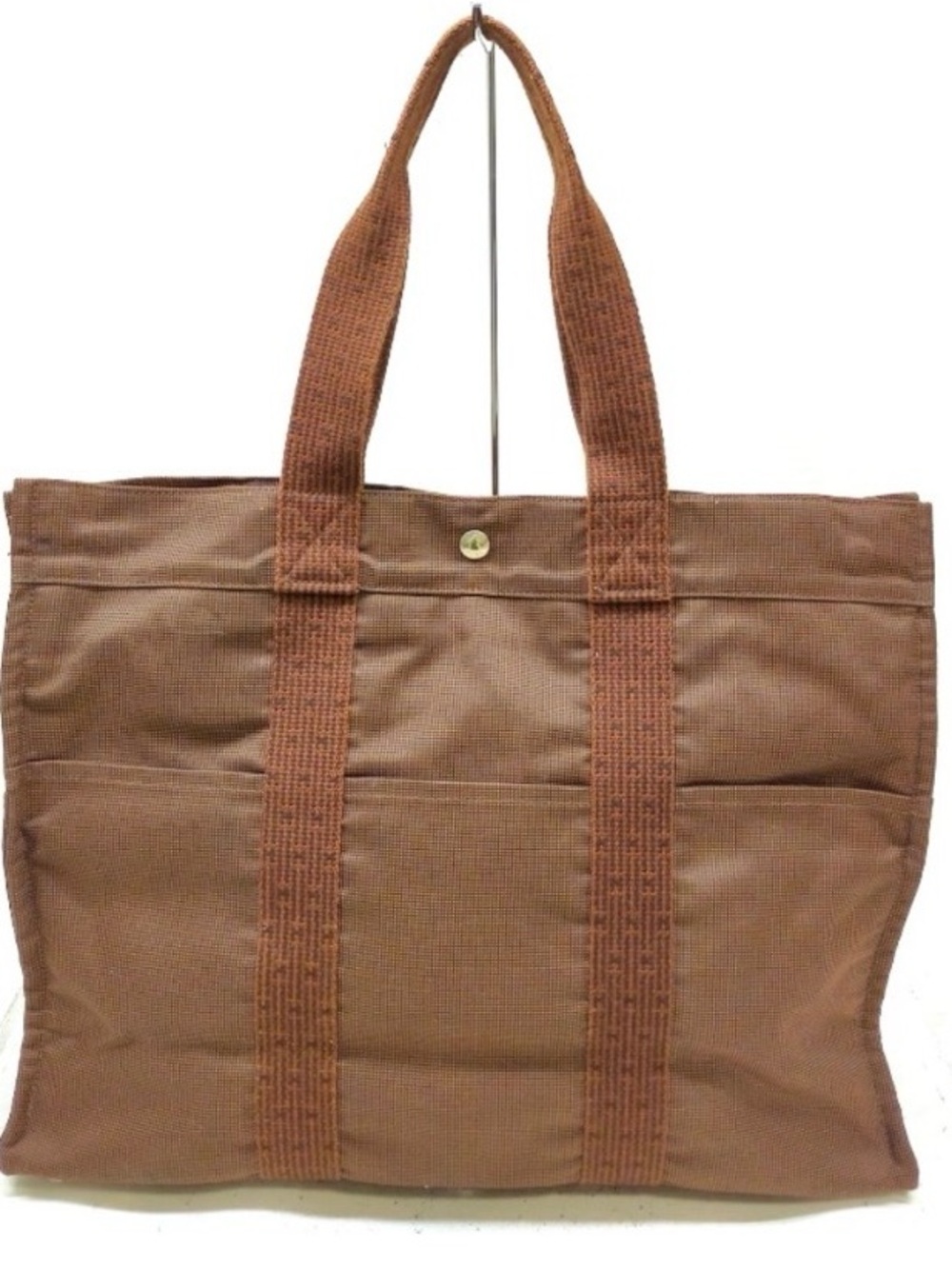 Authentic nwot Hermes Ale Line MM XL Tote Bag  Brown Canvas 18”x13.5” nwot